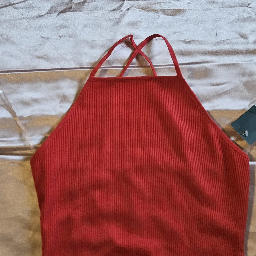 Wild Fable Red Ribbed Romper - Picture 3 of 6